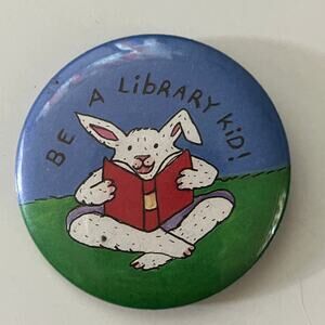 Be A Library Kid Vintage Pinback Button STB7-PB2